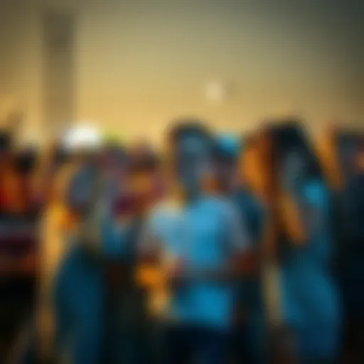 A group of boys and girls standing together, looking excited and eagerly waiting for an announcement.