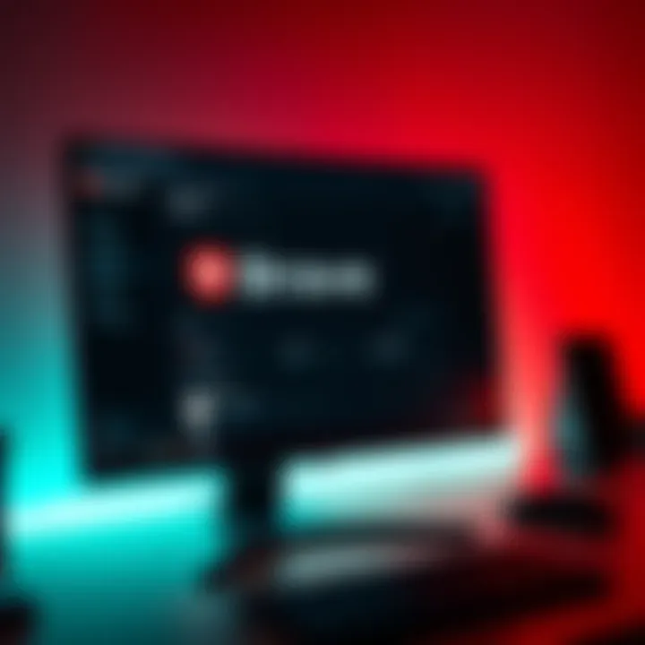 Brave Browser Interface A computer screen displaying the Brave Browser interface with privacy features highlighted.