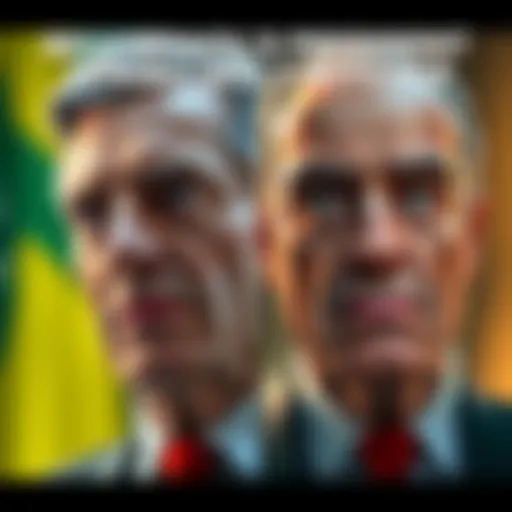 A side-by-side image of Brazil's President and a character resembling Billy Butcher, highlighting their similar appearance and expressions.
