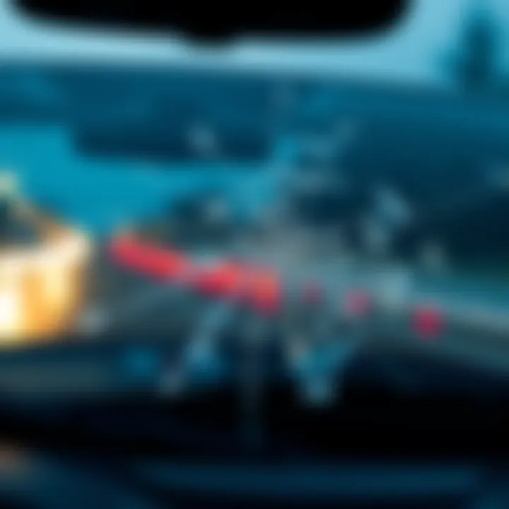 A close-up of a car's broken windshield after being hit by a rock while driving