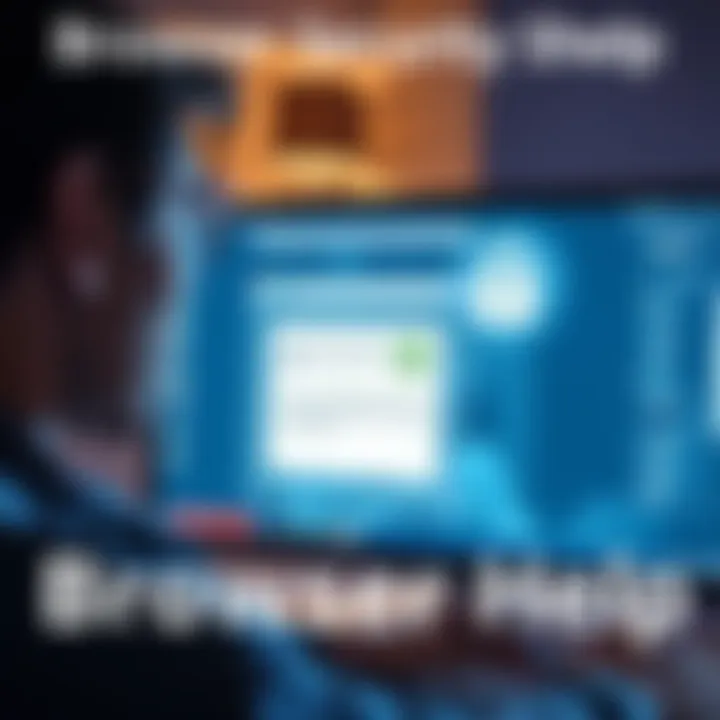 A person looking at a computer screen with a browser open, showing a security verification prompt, looking frustrated.