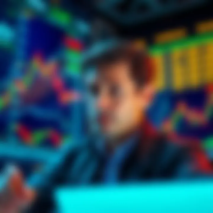 Investor looking concerned over stock market charts