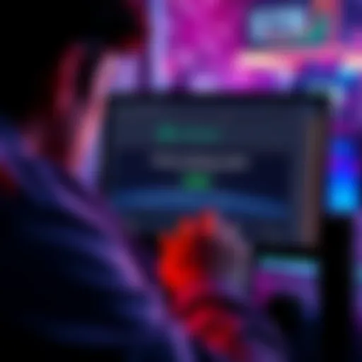 A person looking at a computer screen showing a deposit verification message for BTC on Kraken account