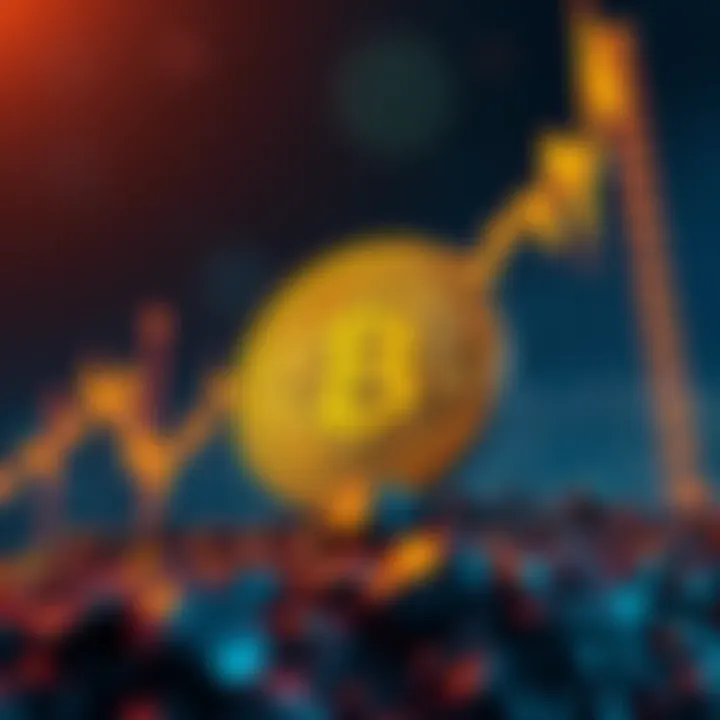 Graphic showing Bitcoin at $74k with oil prices increasing in the background