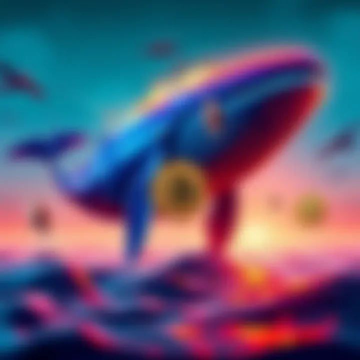 A graphic showing a Bitcoin whale selling BTC for Ethereum, representing a shift in investment strategy.