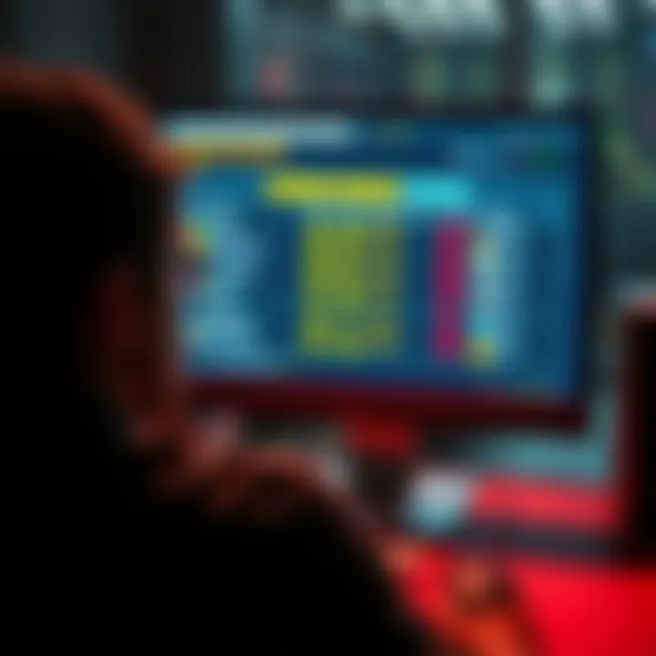 A person looking at a computer screen displaying the BTC Button, showing static rankings and highlighted user names, reflecting concerns over fairness and manipulation.