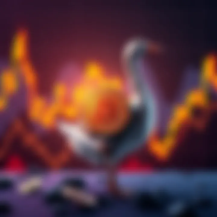 A Bitcoin chart showing trend-lines that form a shape similar to a goose, indicating possible bullish signals.