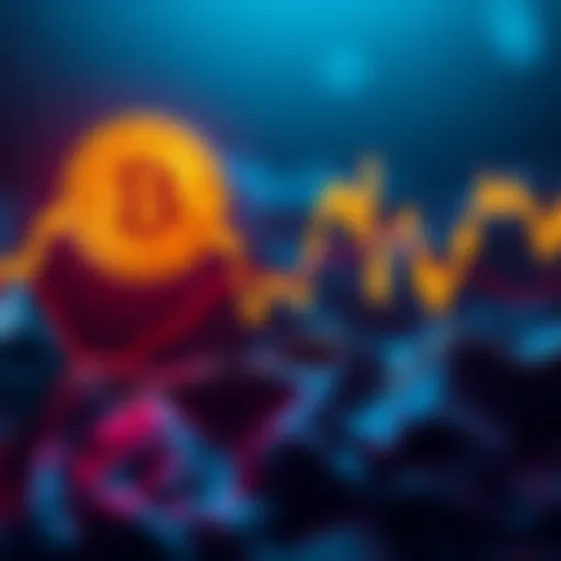 A graph showing Bitcoin's price rising sharply while Ethereum's price remains low, highlighting the divergence between the two cryptocurrencies.