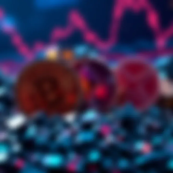 Bitcoin, Ethereum, and XRP logos with tokens being delisted in the background