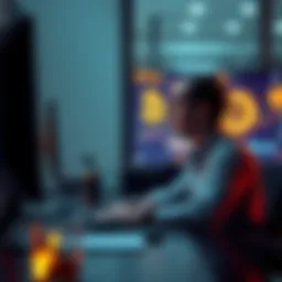 A person sitting at a desk looking at a computer screen with Bitcoin and BCH graphics, showing concern and contemplation about recent market trends.