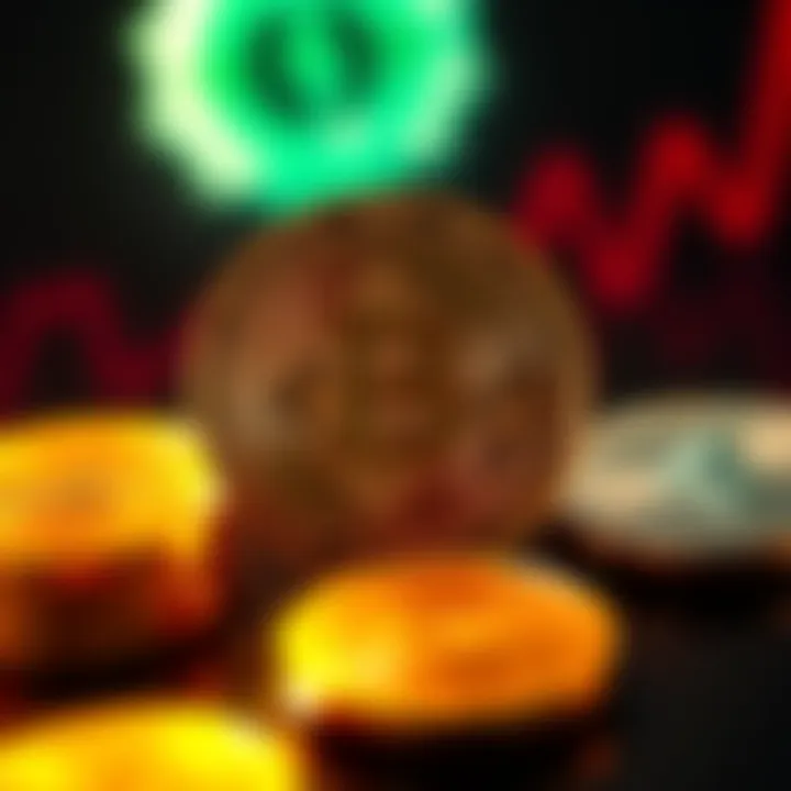 A visual representation of converting Bitcoin to Monero, showcasing digital coins and a secure transaction symbol, highlighting privacy.