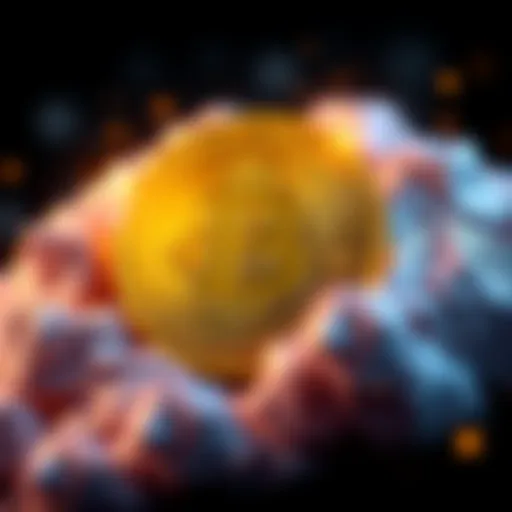 A visual representation of Bitcoin being transferred to Cardano with a symbol for 'xBTC' appearing in the center.