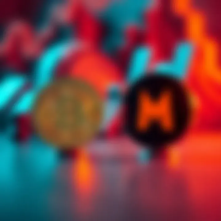 A visual comparison of Bitcoin and Microstrategy investments, featuring Bitcoin's symbol alongside Microstrategy's logo, highlighting the investment dilemma between the two, with arrows indicating pot...