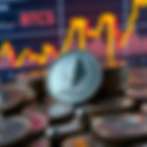 BTCS logo with Ethereum coins and a growing investment graph in the background
