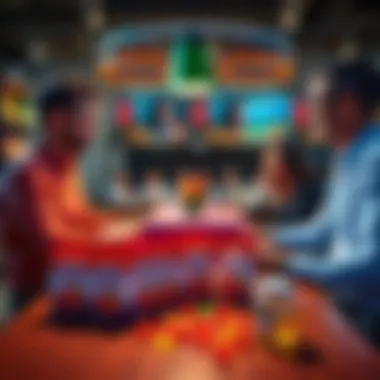 A meeting between business partners discussing strategies for a distribution network, with multivitamin gummy products displayed on a table.