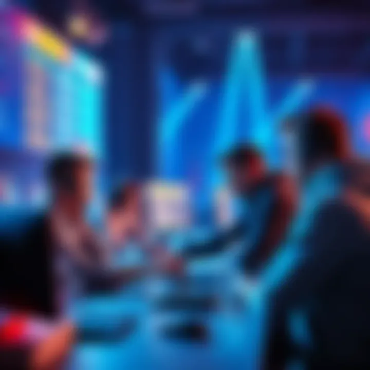 A group of players discussing their strategies for Streak lineup creation at a computer desk