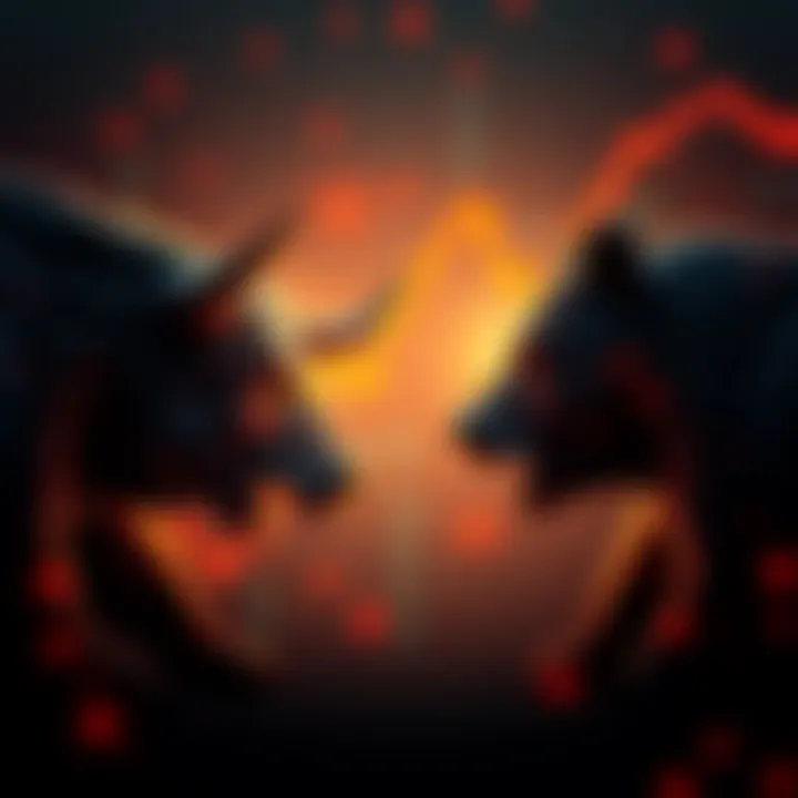 A bull and bear symbol representing market trends, highlighting the choices between selling and holding during a bear market.