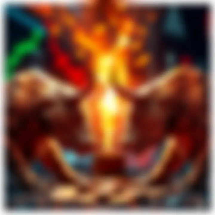 A visual representation of bull and bear market symbols, showing contrasting views on market trends.