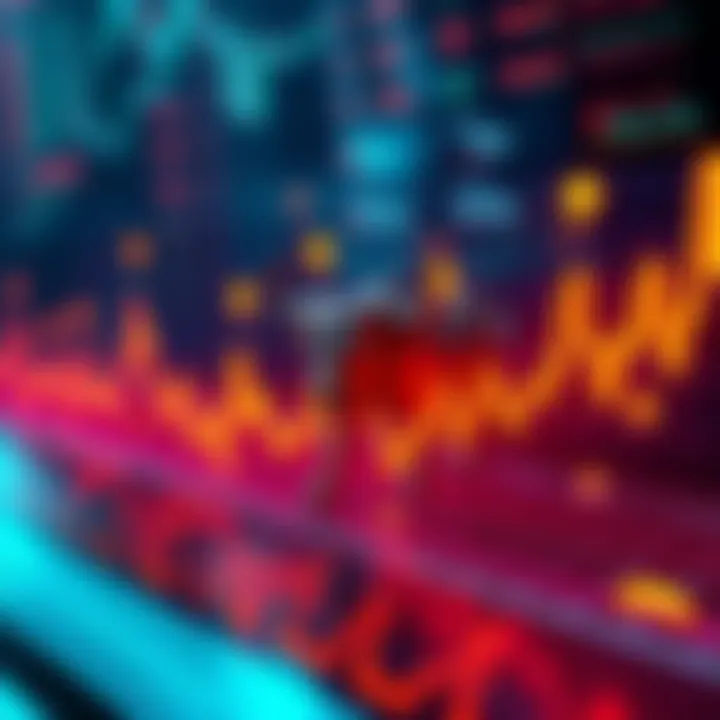 A graph showing upward trends in stock prices with bullish symbols and positive market indicators.