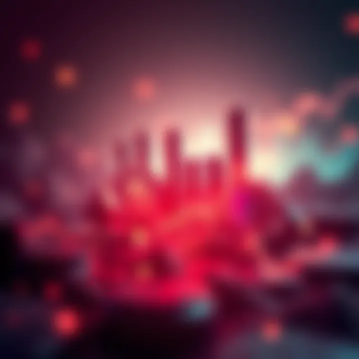 A graph showing upward trends in cryptocurrency prices, with symbols of major coins like Bitcoin and Ethereum surrounding it, representing potential market growth.