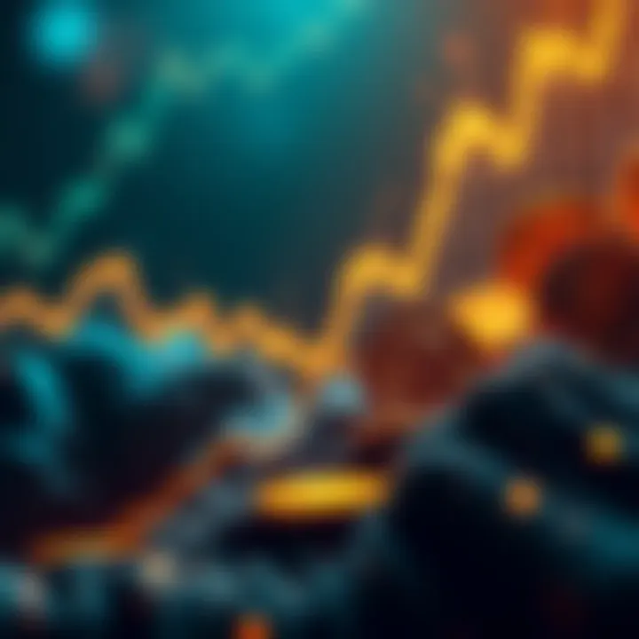 A visual representation of a cryptocurrency market showing upward trends with Bitcoin and stablecoin icons, symbolizing potential growth in Uptober 2025.