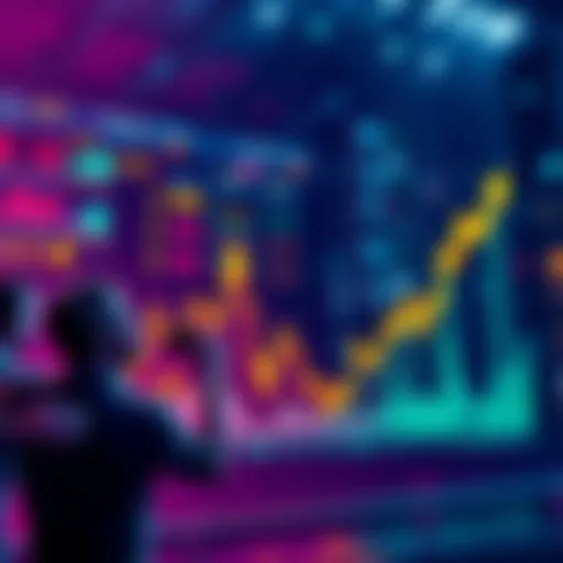 A graph showing increasing trends in cryptocurrency prices with excited investors