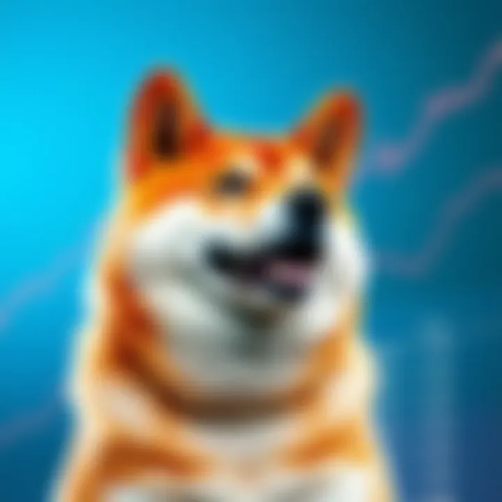 A Shiba Inu dog looking confident with a rising graph in the background, indicating market gains.