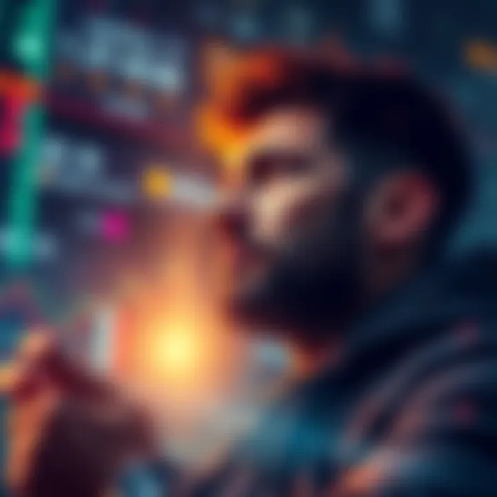 A confident investor looking towards a bright future in cryptocurrency amidst fluctuating market trends