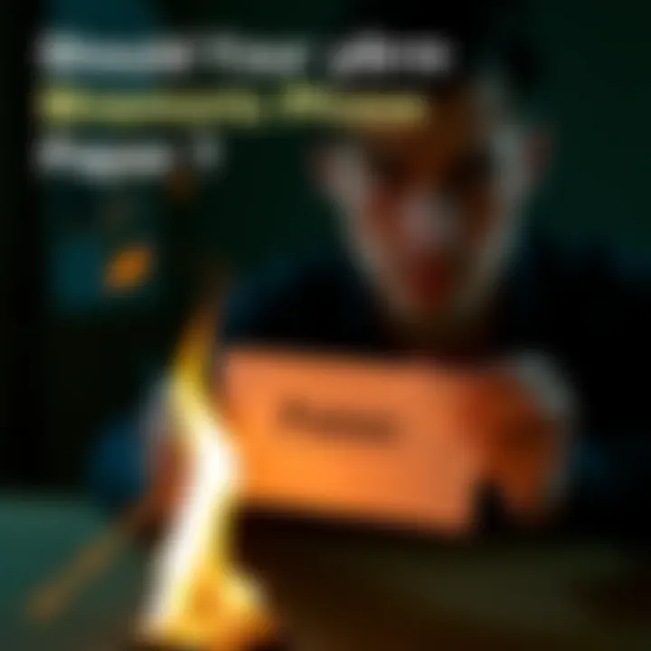 A person holding a paper with a mnemonic phrase over a small flame, contemplating the decision to burn it for security, with a concerned look on their face.