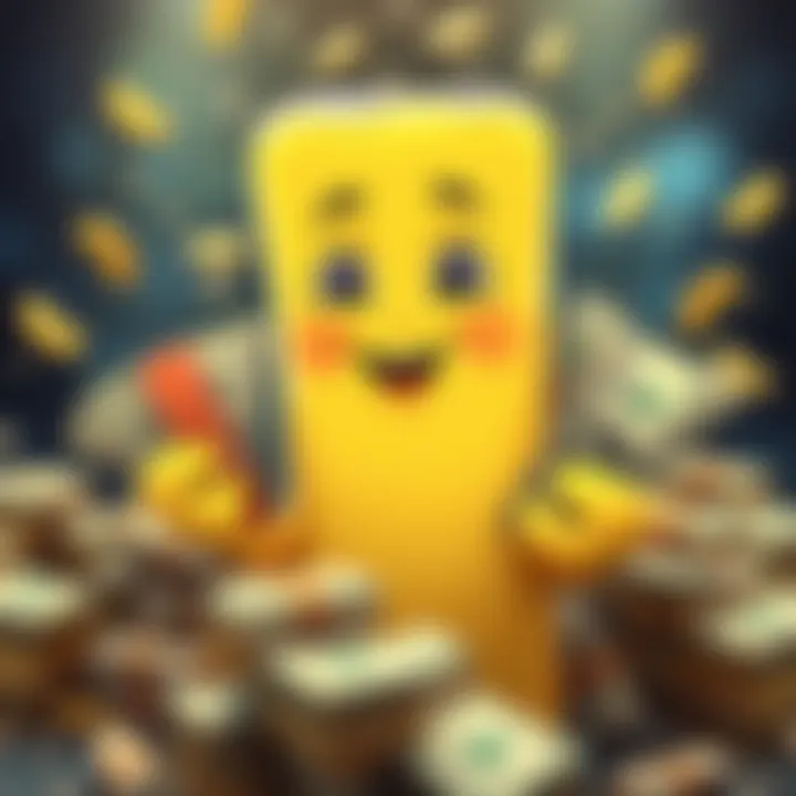 A cartoon character named Butter holding stacks of cash with a joyful expression, symbolizing a money glitch