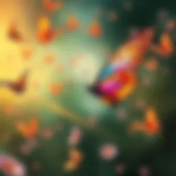 A vibrant butterfly soaring through the air, symbolizing the fleeting beauty of life.