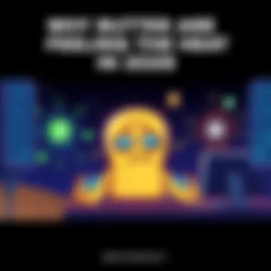 An illustration of worried butters looking at a computer with symbols of quantum computing around them