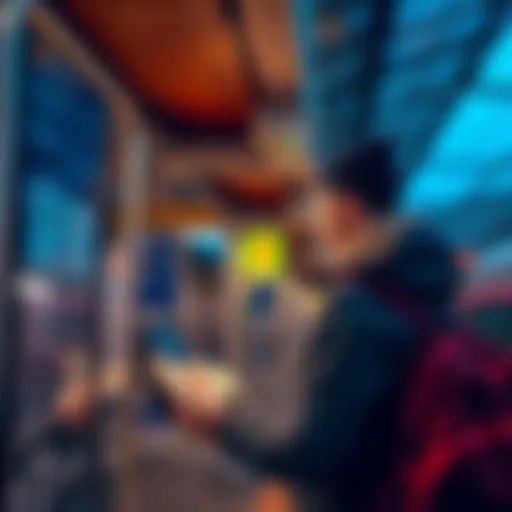 A person purchasing Bitcoin using cash at a Swiss train station kiosk