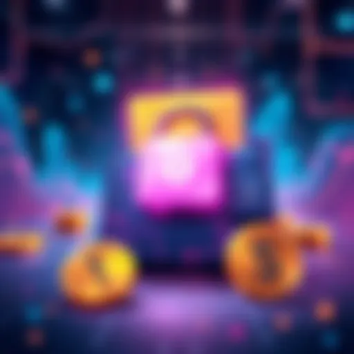 An illustration showing a digital wallet with a lock symbol and refund sign, representing secure purchases of wallets.dat files.