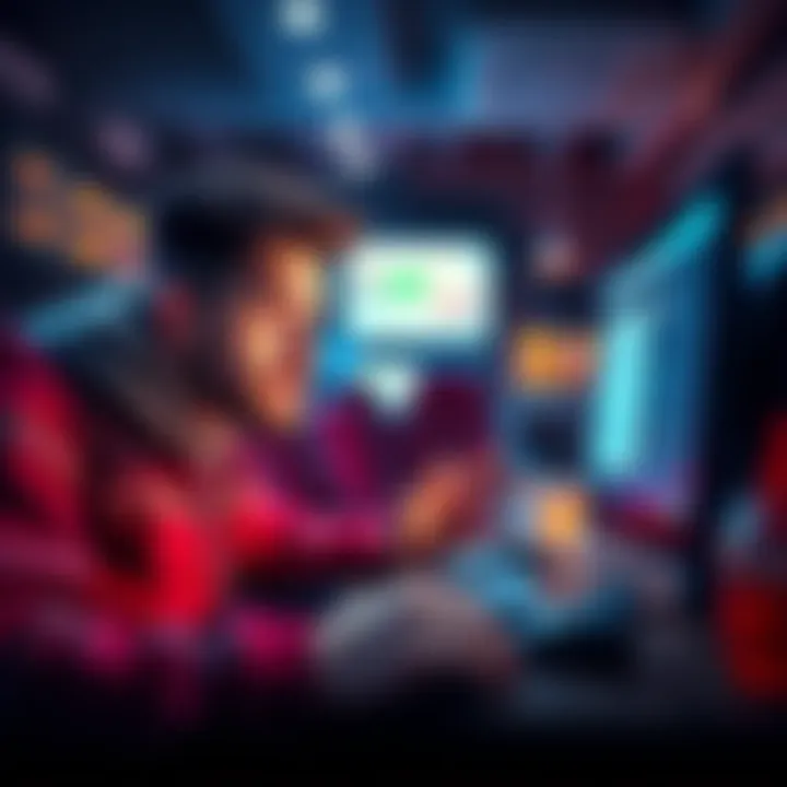 A worried seller looking at a computer screen with a notification about a payment from a third-party account in a P2P transaction.