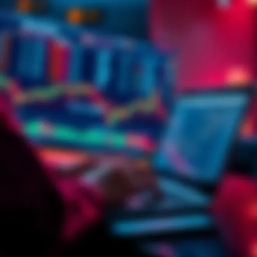 A person using a laptop to buy ADA on a cryptocurrency exchange with charts and graphs visible.