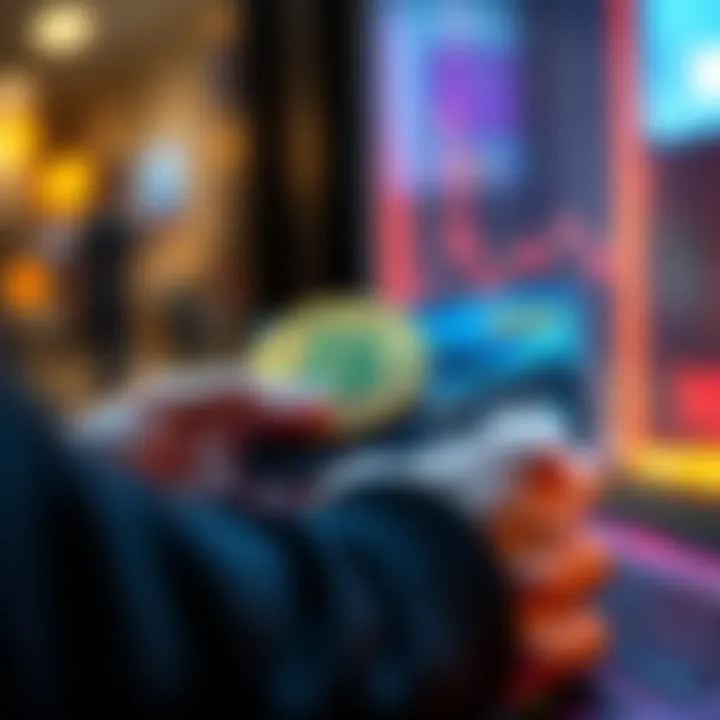 A person using a Visa card to buy Bitcoin via a payment processor
