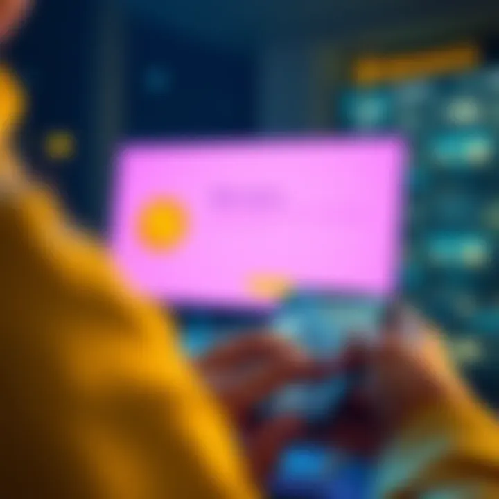 A person using a smartphone to buy cryptocurrency on Binance UK with a credit card, showing a bank rejection notice in the background.