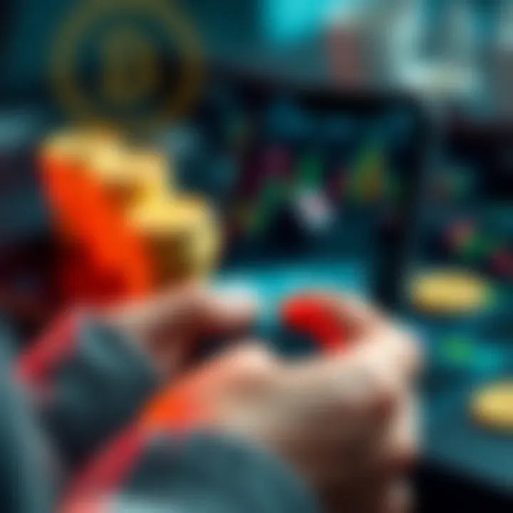 Buying Crypto with Debit Card A person using a debit card to purchase cryptocurrency on a smartphone app with digital coins in the background.