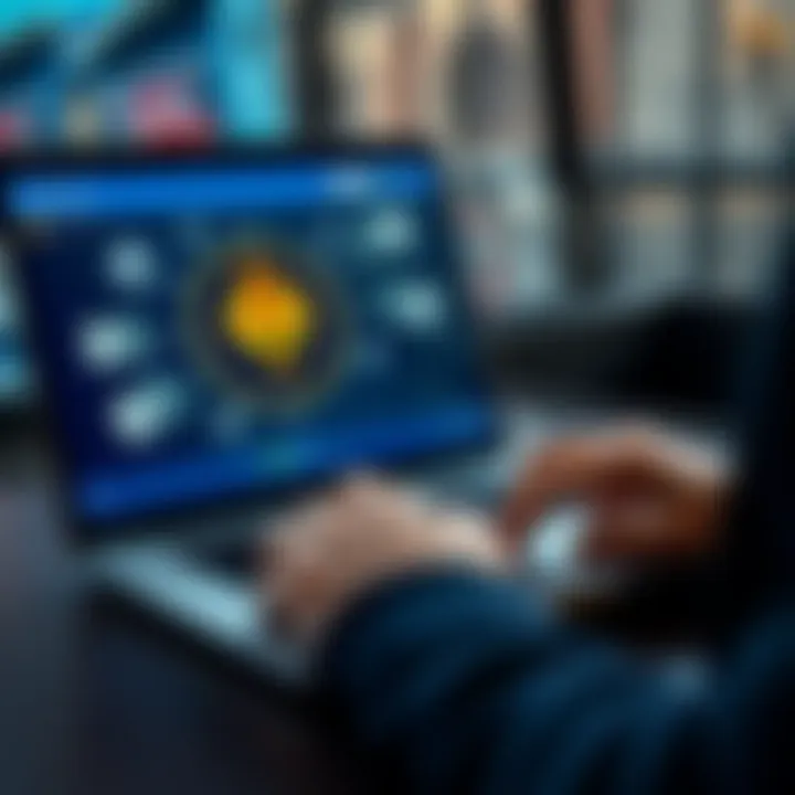 A person using a laptop to purchase Monero cryptocurrency online, with British currency visible on the screen.