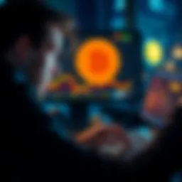 A person looking at a laptop showing Bitcoin SV trading options with a concerned expression.