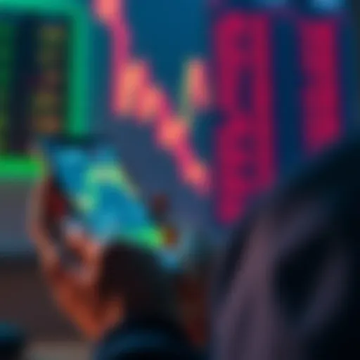 A person holding a smartphone with cryptocurrency charts, representing the process of buying Zcash without KYC verification.