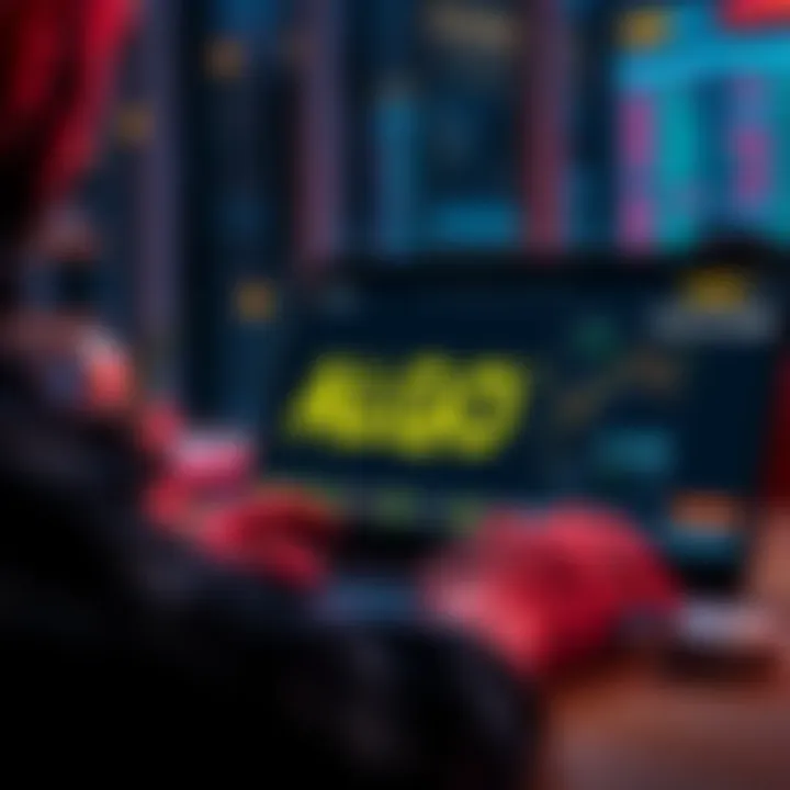 A person using a laptop to purchase ALGO cryptocurrency on a trusted exchange