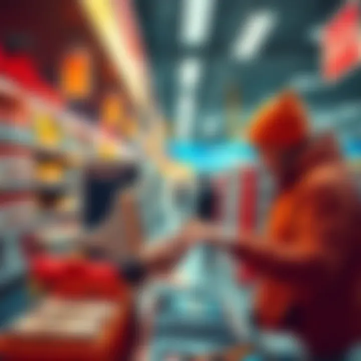 A customer purchasing Bitcoin using cash at a local store like Walgreens or Walmart