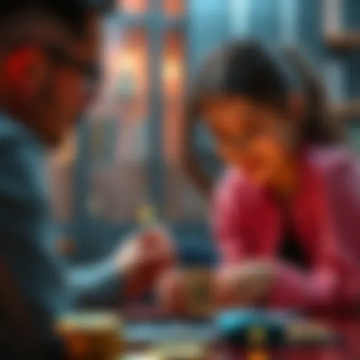 Buying Bitcoin Safely A parent teaching their daughter how to buy and store Bitcoin securely, focusing on cold storage options and wallets.