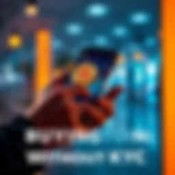 Buying Bitcoin Without KYC Person using a phone with payment apps to buy Bitcoin without KYC