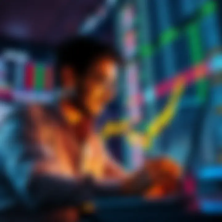 A person checking cryptocurrency prices on a laptop while placing a limit order and looking pleased with the process.