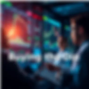 Investors analyzing market trends with charts and graphs during a dip in the market