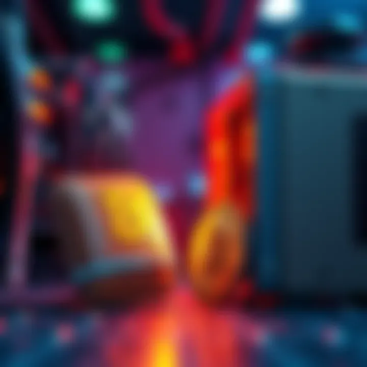 A comparison of buying Bitcoin and mining it, showing a wallet and mining equipment side by side