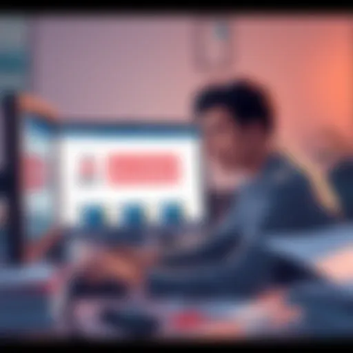 A person looking worried while checking their computer screen showing a blocked Bybit account, with a desk cluttered with paperwork and a phone beside them, indicating frustration and confusion over l...